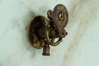 Pair 19thC English Bronze Clock Tower Faces 1880