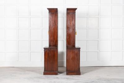 Pair 19thC English Mahogany Glazed Cabinets