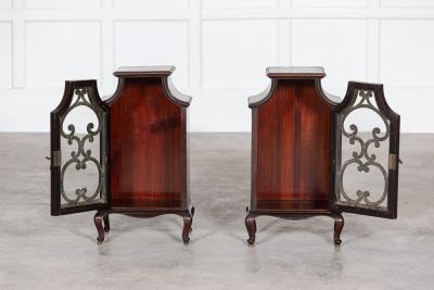 Pair 19thC English Mahogany Glazed Cabinets