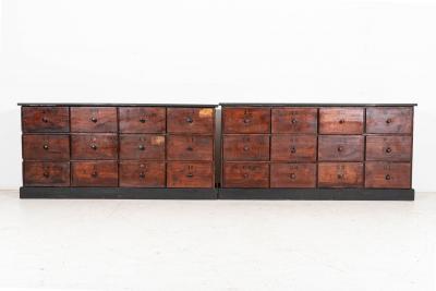 Pair 19thC French Printers Drawers