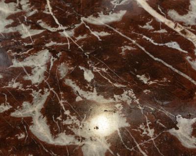 Pair 19thC French Walnut Marble Serving Tables