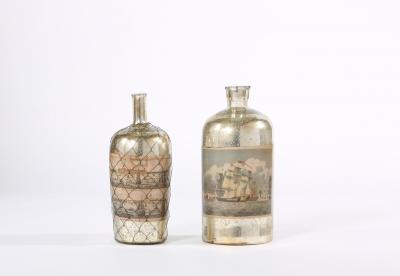 Pair 20th Century Mercury Glass Decorative Pieces