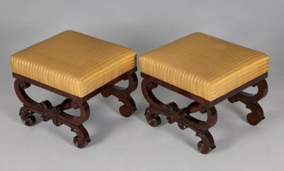 Pair American Classical Footstools