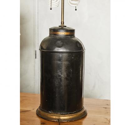 Pair Antique Chinese Tea Tins into Lamps