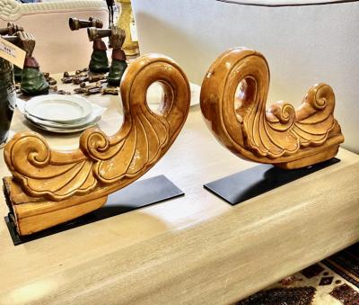 Pair Antique Chinese or Thai Roof Tiles