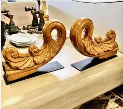 Pair Antique Chinese or Thai Roof Tiles