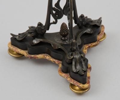Pair Antique French Bronze Pastille Burner Candelabra