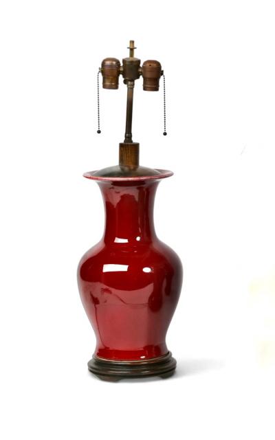 Pair Antique Sang de Boeuf Chinese Export Table Lamps