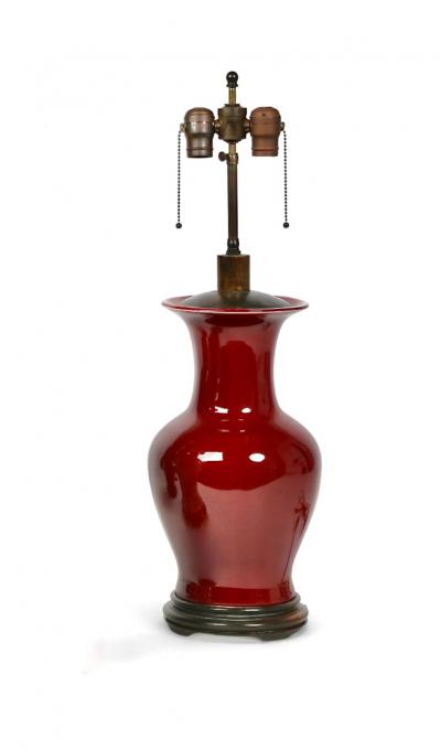 Pair Antique Sang de Boeuf Chinese Export Table Lamps