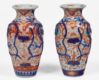 Pair Antique Small Imari Vases