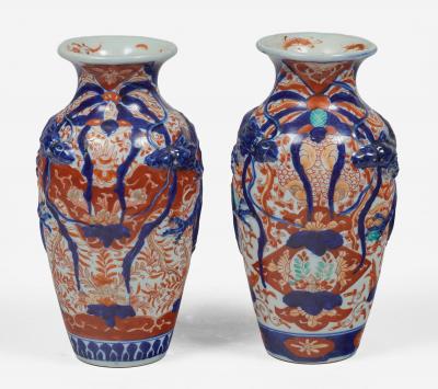 Pair Antique Small Imari Vases