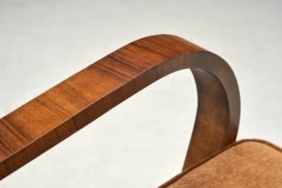 Pair Art Deco Armchairs with Rounded Armrests Europe First half of 20th Century