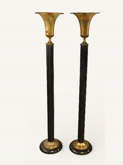 Pair Art Deco Fluted Floor Lamps