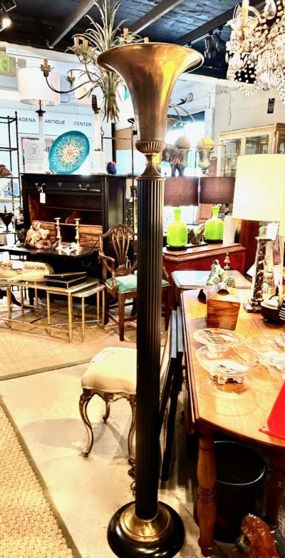 Pair Art Deco Fluted Floor Lamps