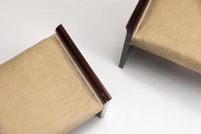 Pair Art Deco Stools in Mahogany 1930s