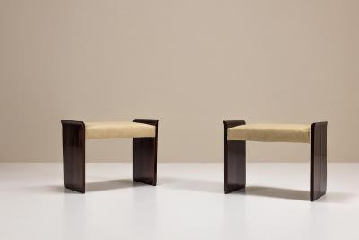 Pair Art Deco Stools in Mahogany 1930s