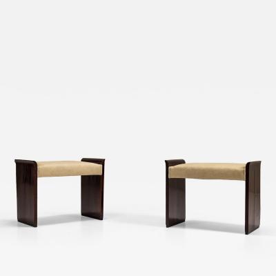 Pair Art Deco Stools in Mahogany 1930s