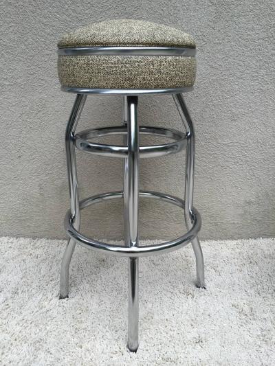 Pair Art Deco Swivel Bar Stools