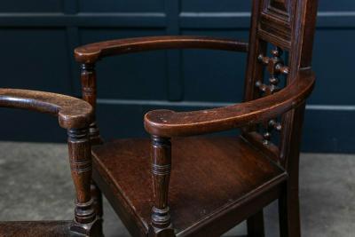 Pair Arts Crafts Oak Shakespeare Chairs