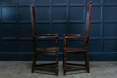 Pair Arts Crafts Oak Shakespeare Chairs