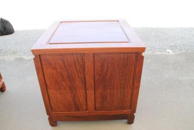 Pair Asian Rosewood Chinosarie Nightstands Side Tables