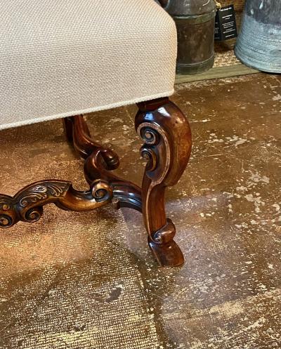 Pair Baroque Carved Walnut Side Chairs