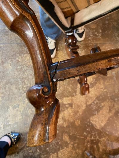 Pair Baroque Carved Walnut Side Chairs