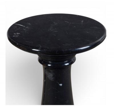 Pair Black Marble Pedestals