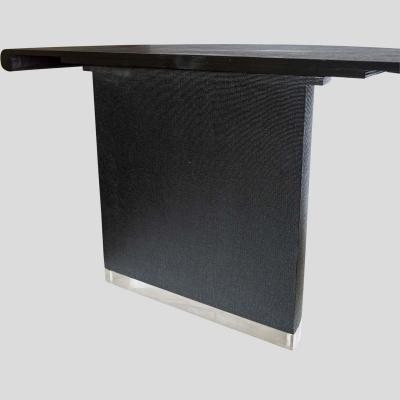 Pair Black lacquer demi lune consoles tables or dining table