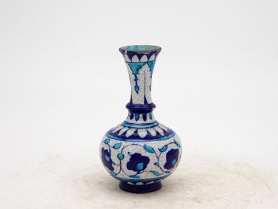 Pair Blue and Turquoise Iznik Vases Late 19th Century