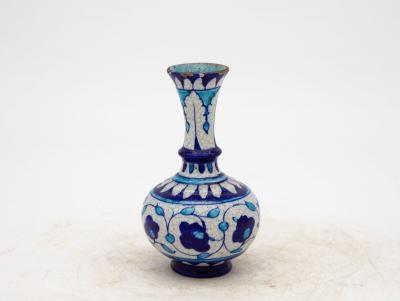 Pair Blue and Turquoise Iznik Vases Late 19th Century