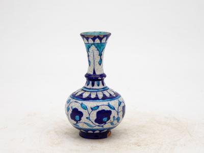 Pair Blue and Turquoise Iznik Vases Late 19th Century
