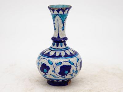 Pair Blue and Turquoise Iznik Vases Late 19th Century