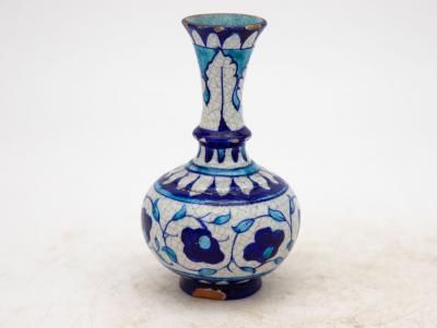Pair Blue and Turquoise Iznik Vases Late 19th Century