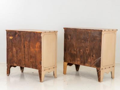 Pair Bowfront French Faux Bamboo Dressers