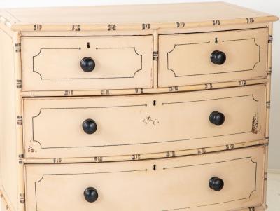 Pair Bowfront French Faux Bamboo Dressers