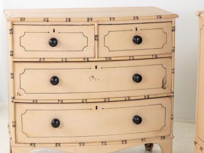 Pair Bowfront French Faux Bamboo Dressers