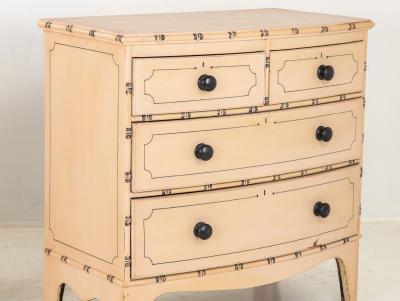 Pair Bowfront French Faux Bamboo Dressers