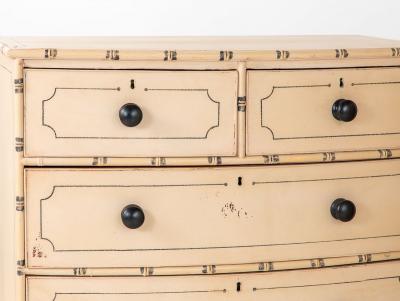 Pair Bowfront French Faux Bamboo Dressers