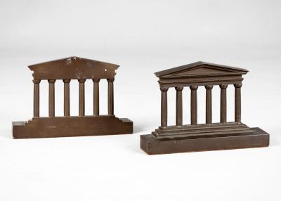 Pair Bronze Temple Shaped Bookends