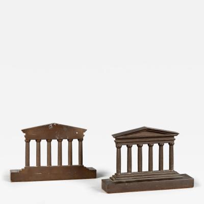 Pair Bronze Temple Shaped Bookends