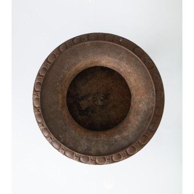 Pair Cast Iron Pie Crust Urns