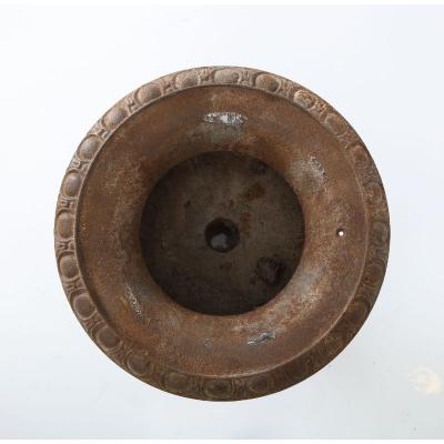 Pair Cast Iron Pie Crust Urns