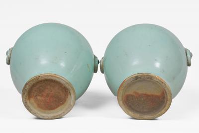 Pair Chinese Celadon Vases with Lids