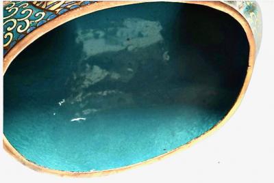 Pair Chinese Cloisonne Chicken Form Covered Boxes