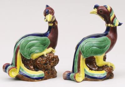 Pair Chinese Phoenix Birds Circa 1840