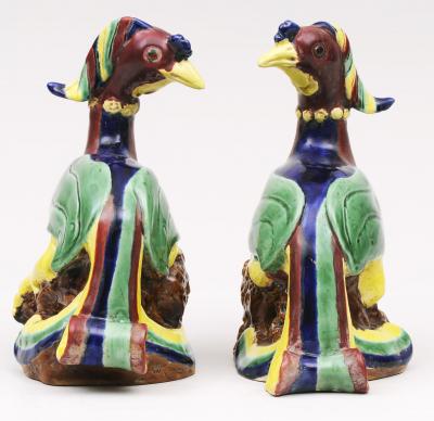 Pair Chinese Phoenix Birds Circa 1840