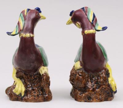Pair Chinese Phoenix Birds Circa 1840
