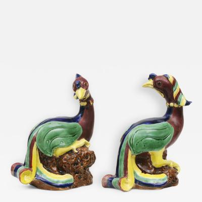 Pair Chinese Phoenix Birds Circa 1840