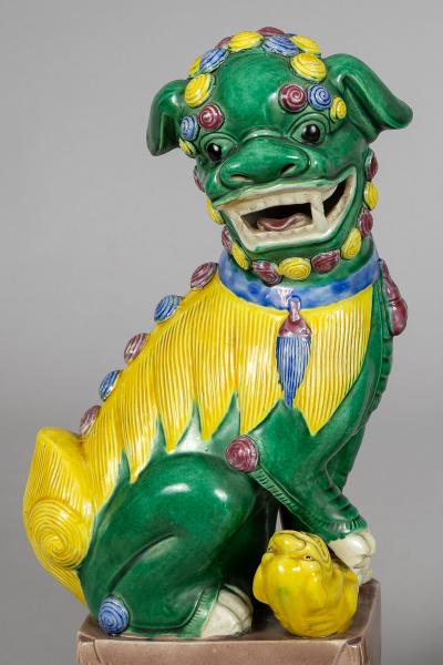 Pair Chinese Porcelain Foo Dogs